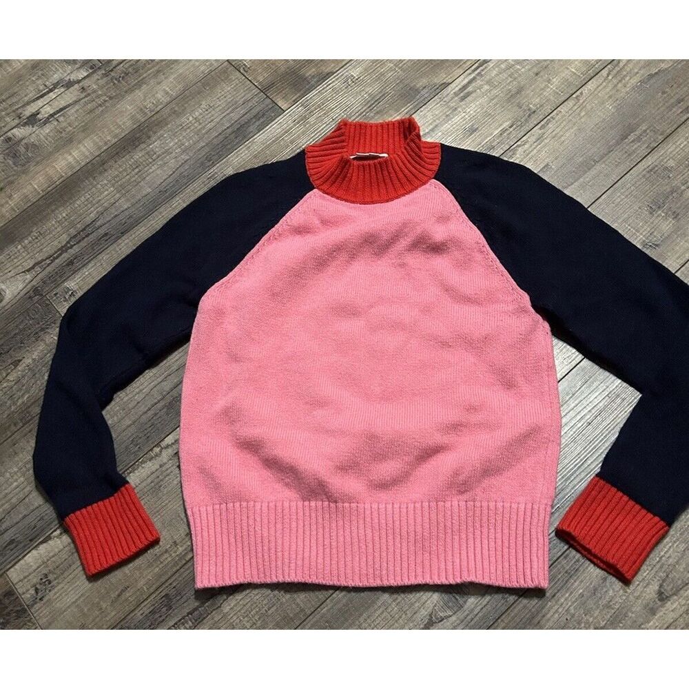 Boden Flora Sweater Wool Cashmere Blend Color Block Preppy Academia Comfy Cozy M